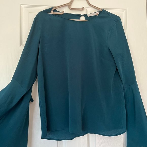 Teal Wide Sleeve Top - Picture 2 of 10